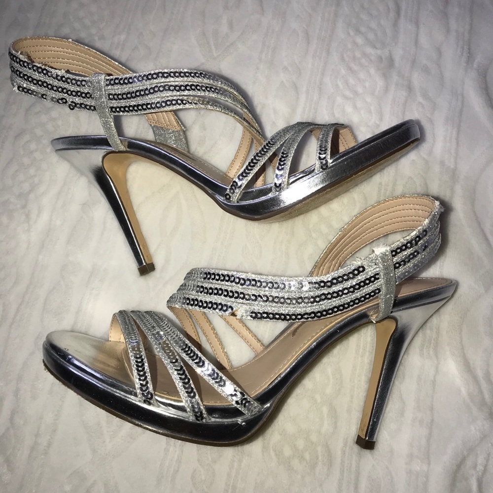 Nina Sequined Strappy High Heels